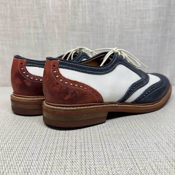 ALLEN EDMONDS 1776 Red Whitte Blue Wingtip Spectator Dress‎ Shoes 10.5 B Dainite main image 11